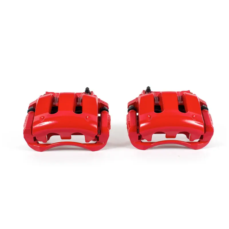 Power Stop 11-14 Ford Mustang Front Red Calipers w/Brackets - Pair (PSBS4928B)