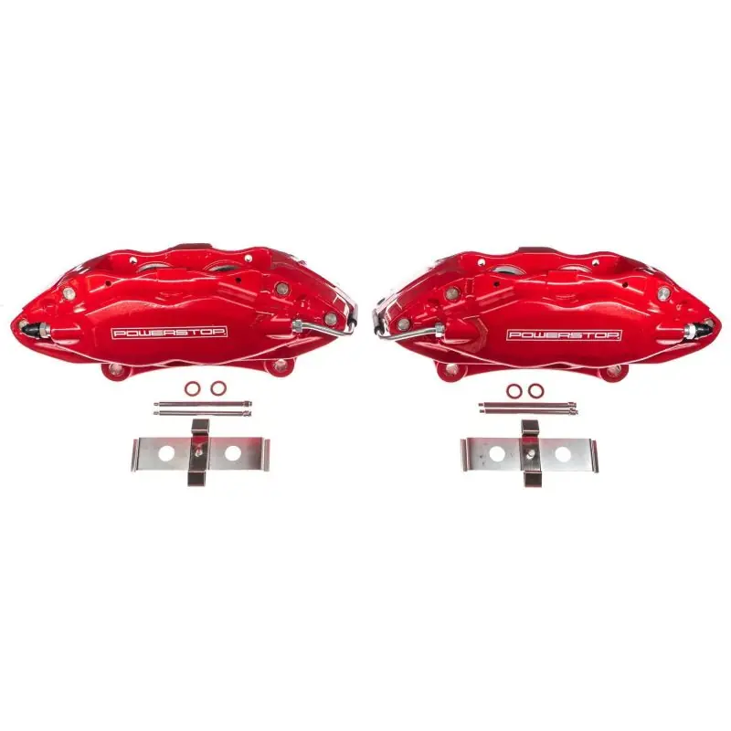 Power Stop 07-14 Ford Mustang Front Red Calipers w/o Brackets - Pair (PSBS5128)