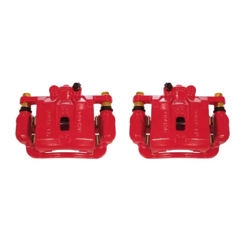 Power Stop 10-16 Hyundai Genesis Coupe Rear Red Calipers w/Brackets - Pair (PSBS6394)