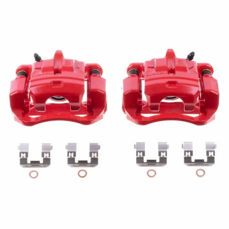 Power Stop 13-16 Scion FR-S Rear Red Calipers w/Brackets - Pair (PSBS7092)
