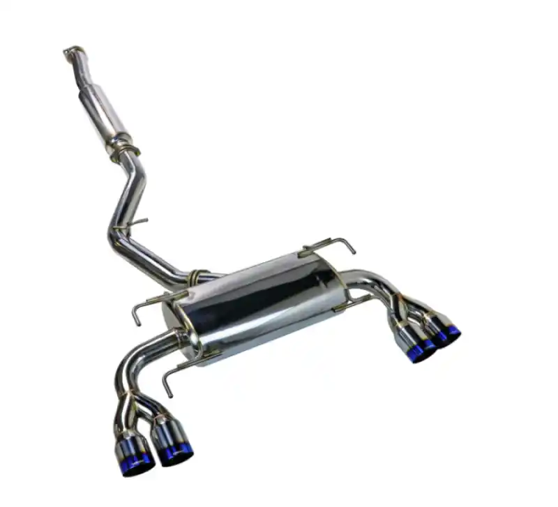 Remark 08-14 Subaru WRX STi GR Hatch Sports Touring Cat-Back Exhaust - Burnt Quad Tips (Resonated) (REMRK-C2076S-02T)