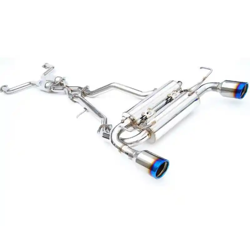 Invidia 2017+ Infiniti Q60 3.0 TT Silver Sport/Red Sport Gemini Rolled Titanium Tip Cat-back Exhaust (INVHS17IQ66GM1RT)