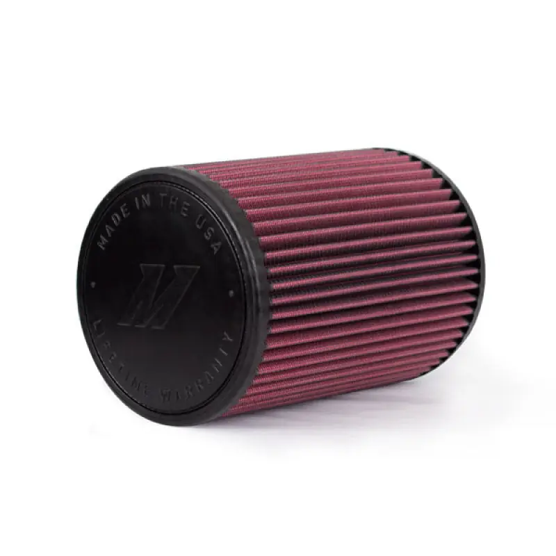 Mishimoto Air Filter w/ Molded Logo Red Oil 8 Layer Cotton w/ Worm Gear Clamp (MISMMAF-3505)