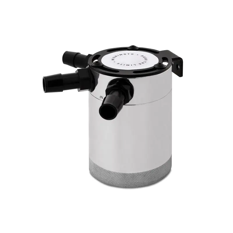 Mishimoto Compact Baffled Oil Catch Can - 3-Port - Polished (MISMMBCC-CBTHR-P)