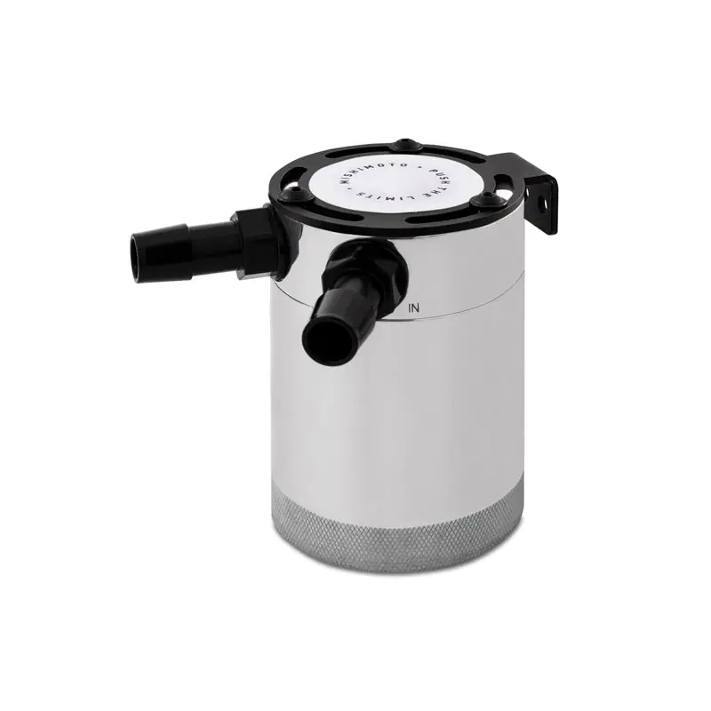 Mishimoto Compact Baffled Oil Catch Can - 2-Port - Polished (MISMMBCC-CBTWO-P)