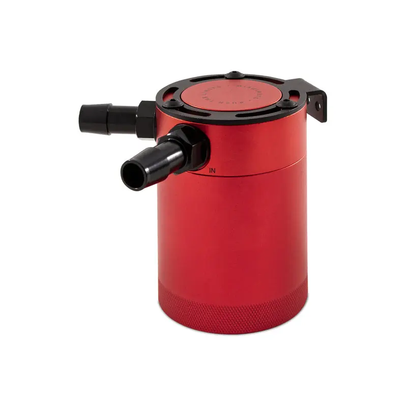 Mishimoto Compact Baffled Oil Catch Can - 2-Port - Red (MISMMBCC-CBTWO-RD)