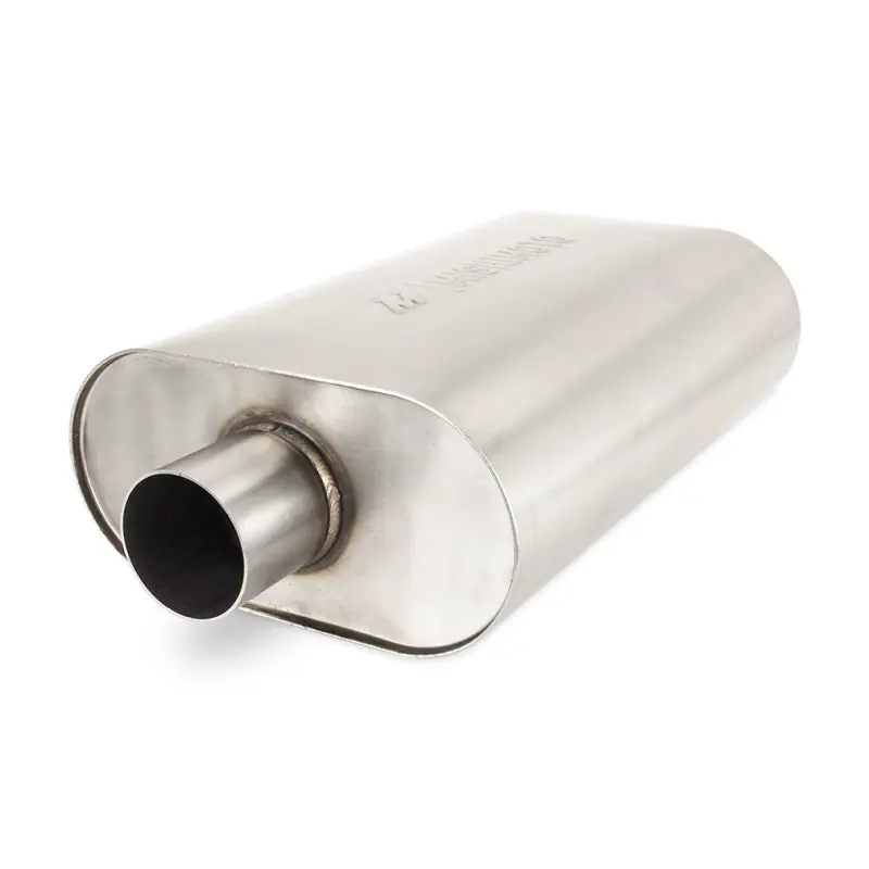 Mishimoto Universal Muffler with 2.5in Center Inlet/Outlet - Brushed (MISMMEXH-MF-25CCBR)