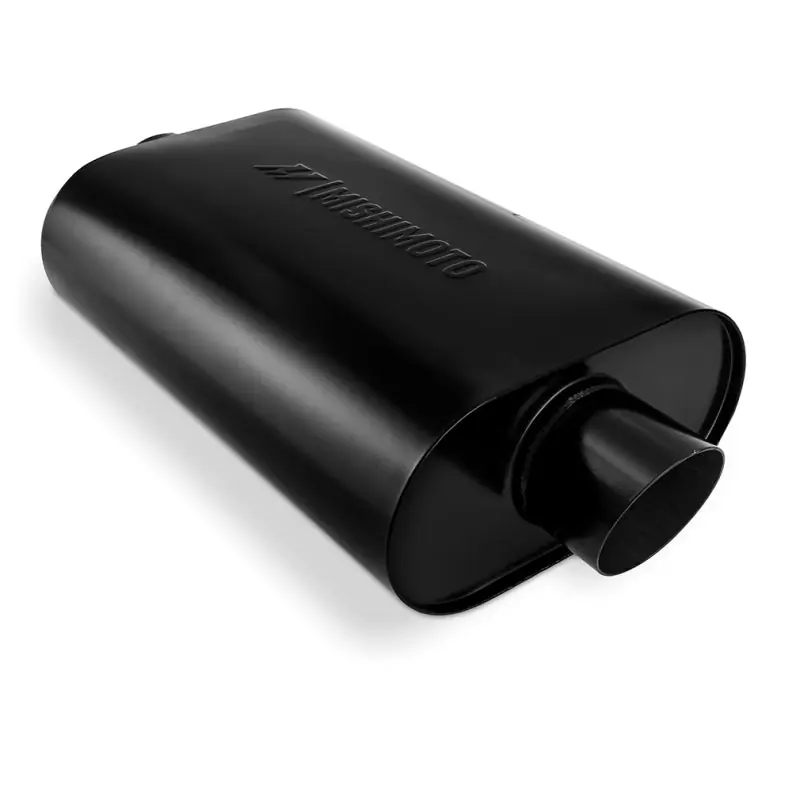 Mishimoto Muffler with 2.5in Center Inlet/Outlet - Angled Tip - Black (MISMMEXH-MF-AT-25CCBK)