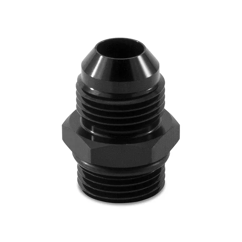 Mishimoto -8ORB to -8AN Aluminum Fitting - Black (MISMMFT-8ORB-8BK)