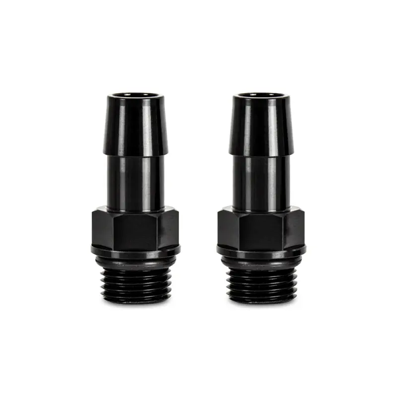 Mishimoto 16X1.5 TO 1/2in. Hose Barb Aluminum Fittings (Pack of 2) (MISMMFT-M16-12BK)