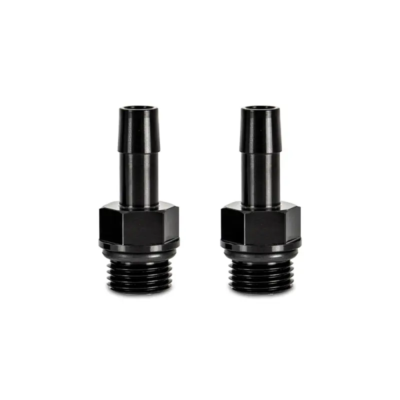Mishimoto 2pcs M16x1.5 3/8in Aluminum Catch Can Fitting Black (MISMMFT-M16-38BK)