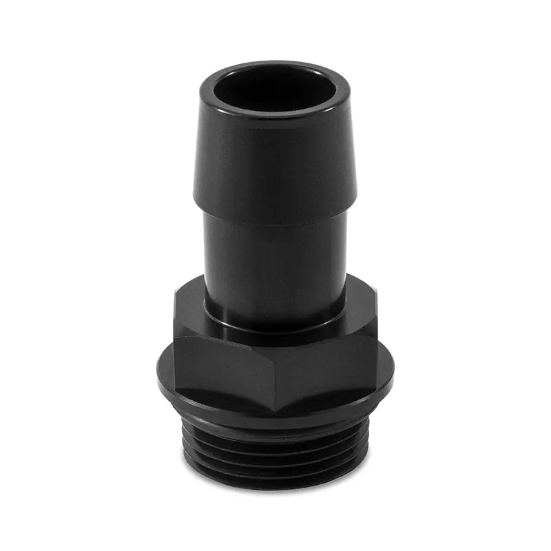 Mishimoto M27 x 2.0 to 3/4in Hose Barb Aluminum Fitting - Black (MISMMFT-M27-34BK)