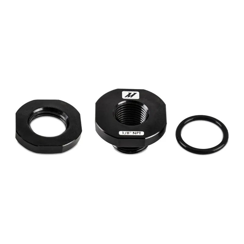 Mishimoto 1/8in NPT CNC-Machined Nozzle Mount Adapter - Black (MISMMFT-NZL-18BK)