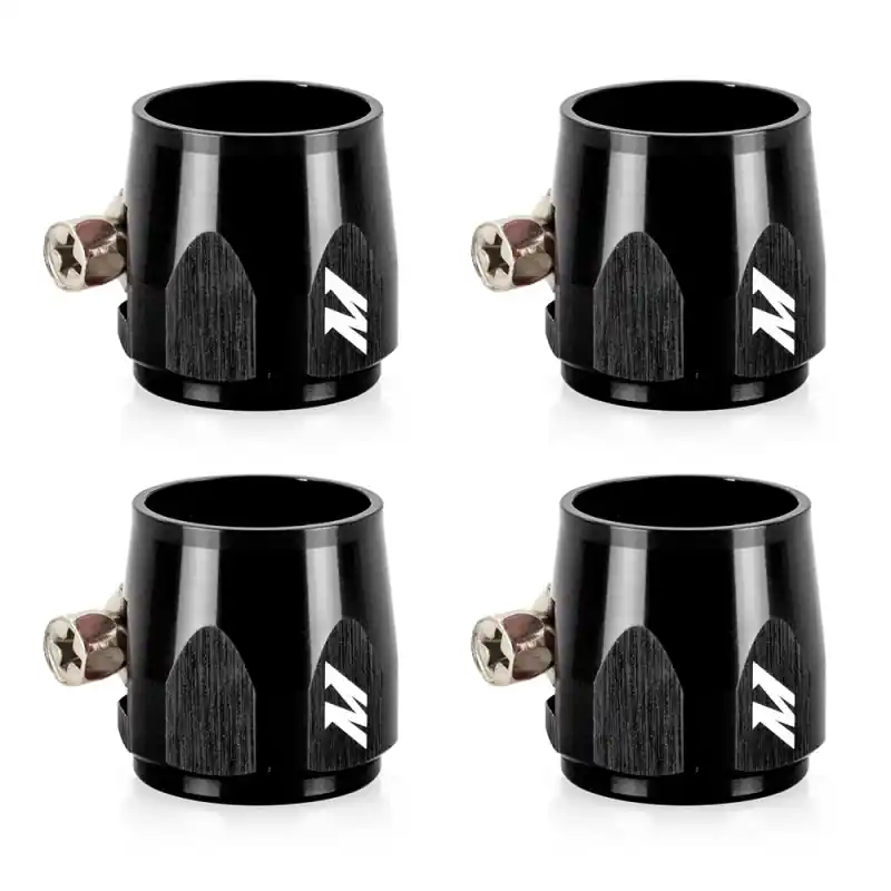 Mishimoto Aluminum -8AN Hex Finishers - Black (MISMMHXF-08-4-BK)