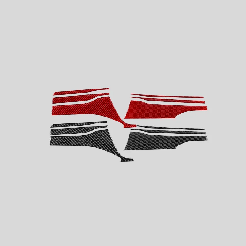 JDMuscle [22-25 WRX] Carbon Fiber Dash Trim Covers 6 PC | Black Carbon Fiber/ Red Carbon Fiber