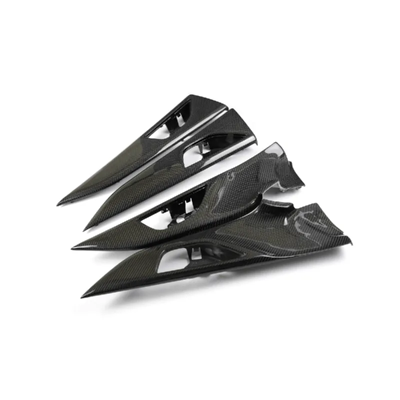 JDMuscle [22-25 WRX] Carbon Fiber Interior Door Handle Surround Trim Replacements - 4 PC