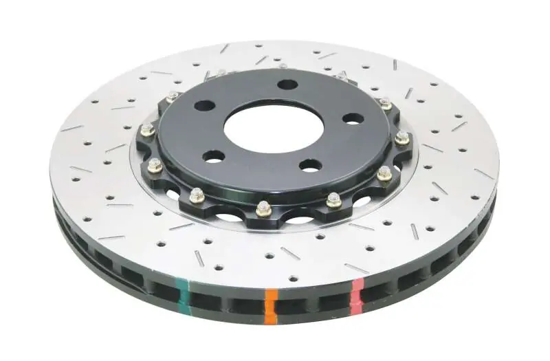 DBA 05-10 Ford Mustang GT / 11-13 V6 Front Drilled & Slotted 5000 Series 2 Piece Rotor w/ Black Hat (DBADBA52113BLKXS)