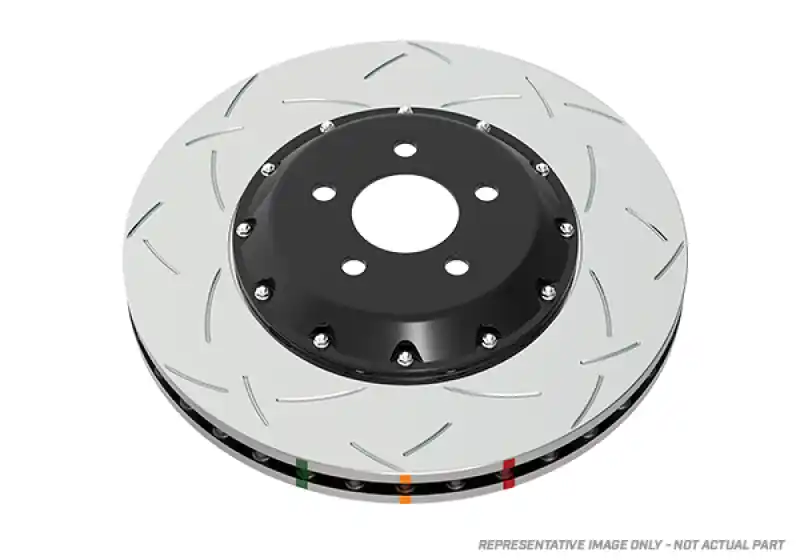 DBA 05-10 Ford Mustang GT V8 Shelby Edition Front Slotted 5000 Series 2 Piece Rotor w/ Black Hat (DBADBA52124BLKS)