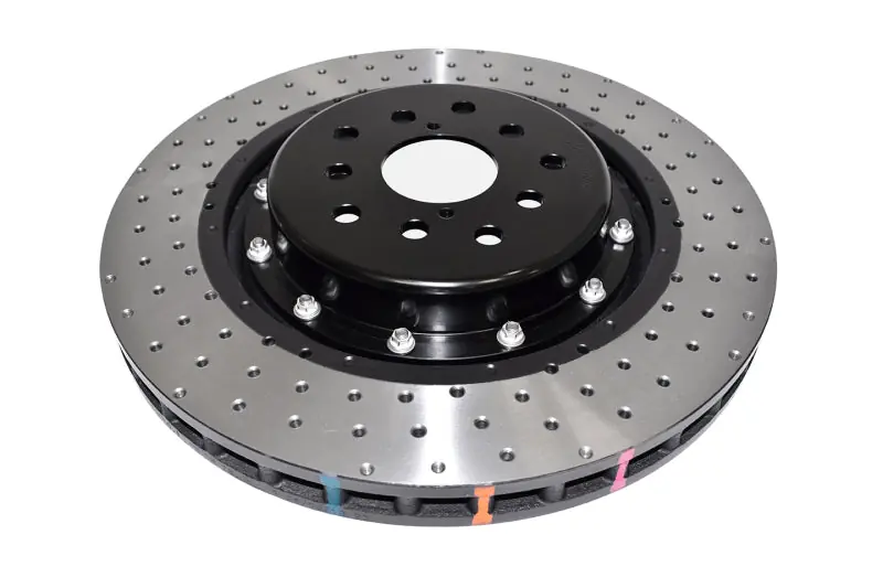 DBA 18-21 Subaru WRX STI Front 5000 Series 2-Piece Drilled Rotor w/Black Hat (DBADBA53050BLKXD-10)