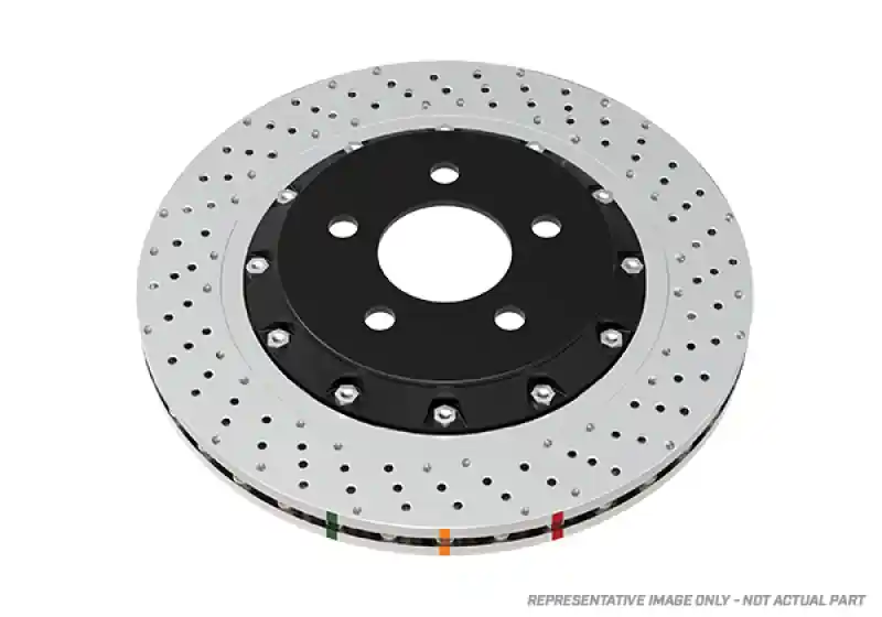 DBA 17-20 Honda Civic Type R Front 5000 Series Cross Drilled Rotor w/Black Hat (DBADBA53700BLKXD)