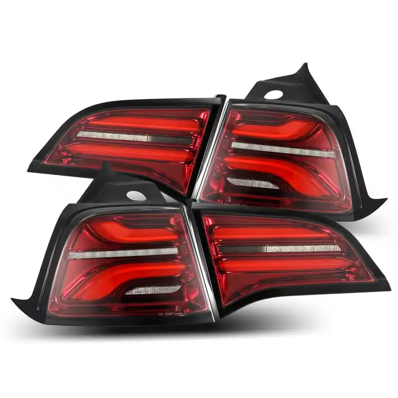 AlphaRex 17-22 Tesla Model 3 PRO-Series LED Tail Lights Red Smoke w/Seq Sig (ARX601020)