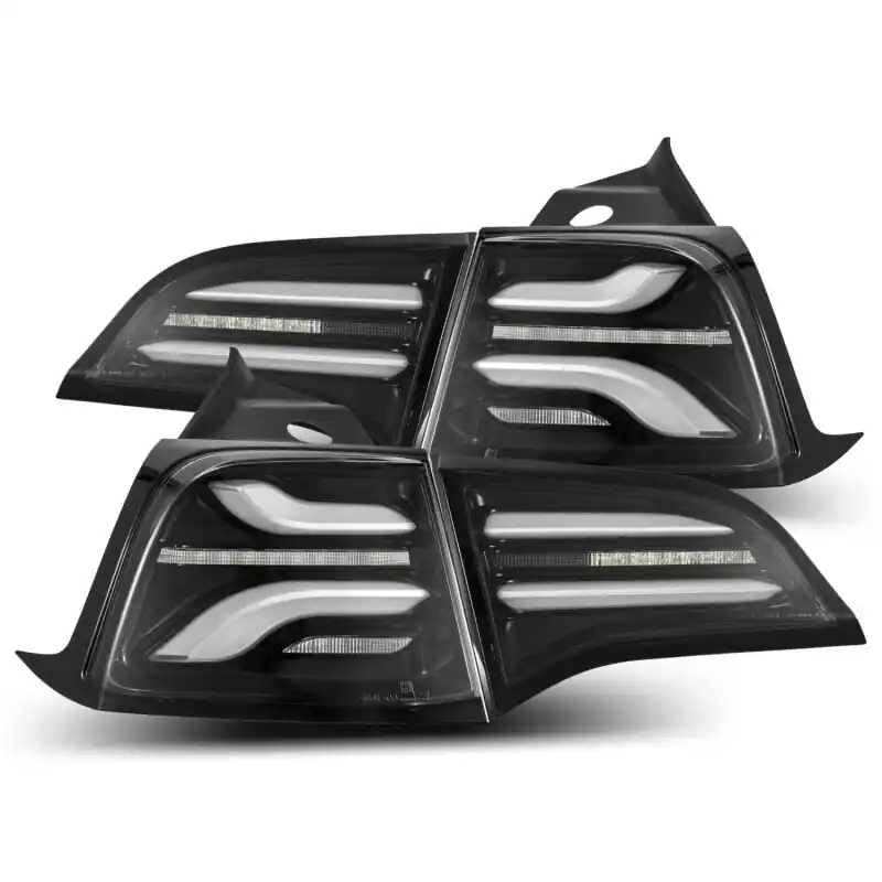 AlphaRex 20-22 Tesla Model Y PRO-Series LED Tail Lights Jet Black w/Seq Sig (ARX601030)