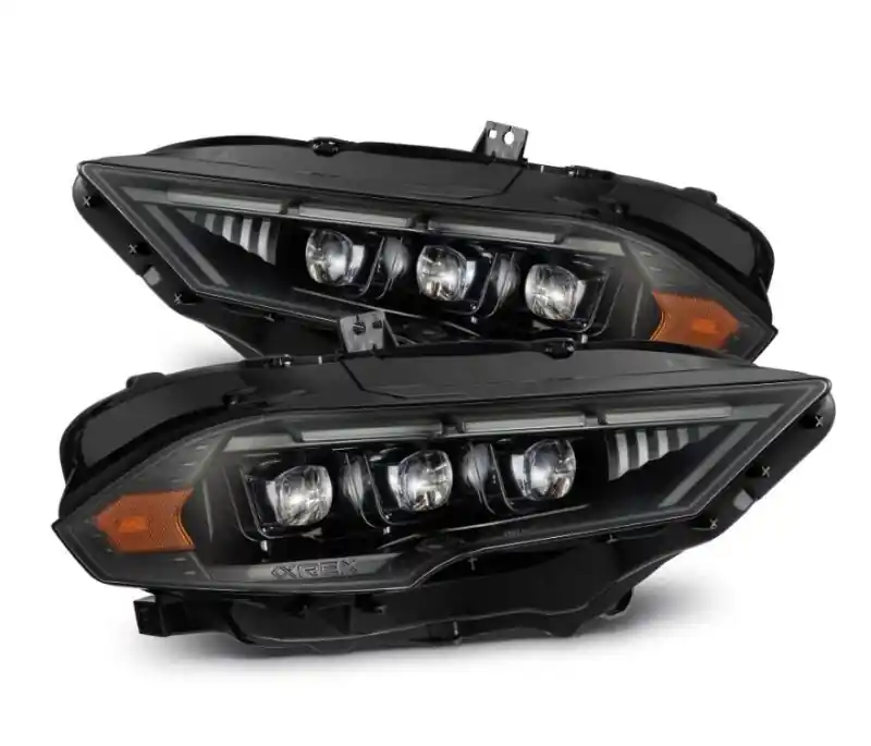 AlphaRex 18-20 Ford Mustang NOVA LED Proj Headlights Alpha-Black w/Activ Light/Seq Signal/Switch DRL (ARX880263)