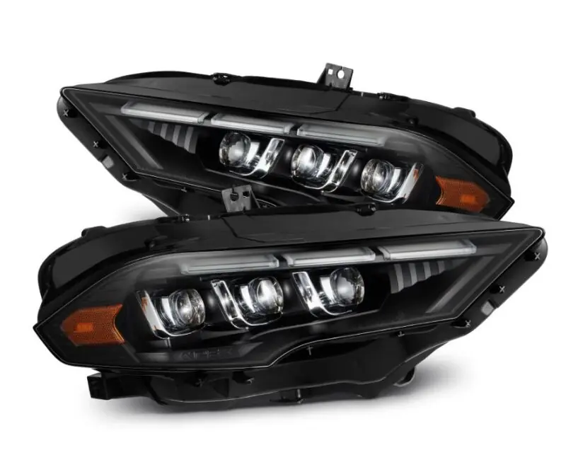 AlphaRex 18-20 Ford Mustang NOVA LED Proj Headlights Black w/Activ Light/Seq Signal/Switch DRL (ARX880264)