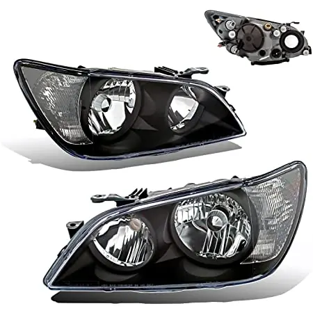 NTXGlow Black Housing Clear Marker Headlights | 2001-2005 Lexus IS300