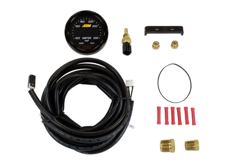 AEM X-Series Temperature 100-300F Gauge Kit (ONLY Black Bezel and Water Temp. Faceplate) (AEM30-0302)