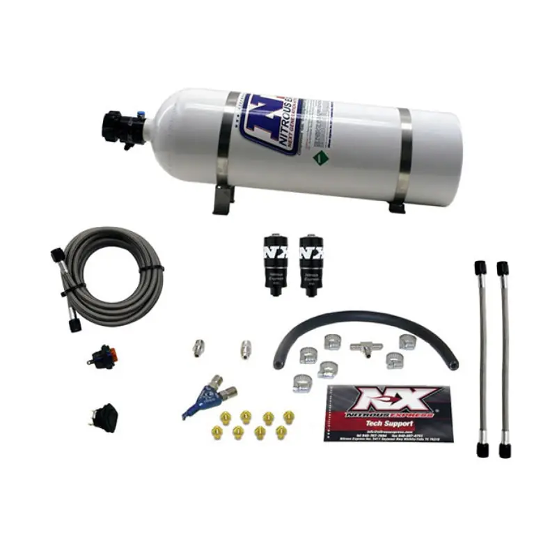 Nitrous Express Hitman EFI Single Nozzle Piranha Nitrous Kit (35-75HP) w/15lb Bottle (NEX20001-15)