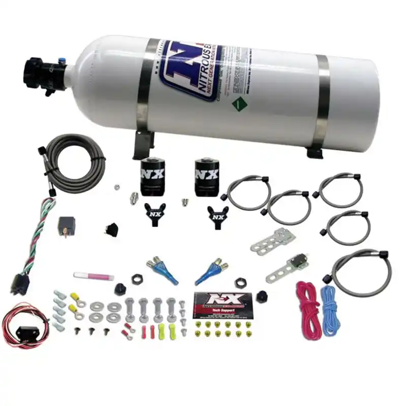 Nitrous Express 03-18 Nissan 350Z/370Z Dual Nozzle (35-150HP) w/15lb Bottle (NEX20716-15)