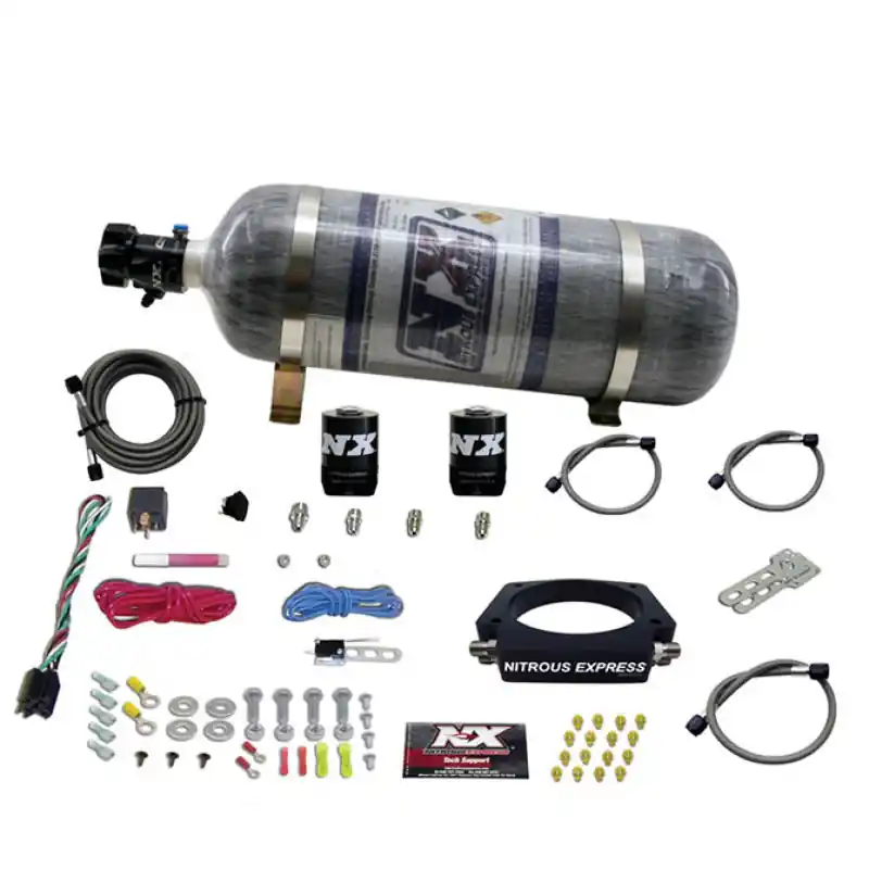 Nitrous Express GM LS 90mm Nitrous Plate Kit (50-400HP) w/12lb Composite Bottle (NEX20934-12)