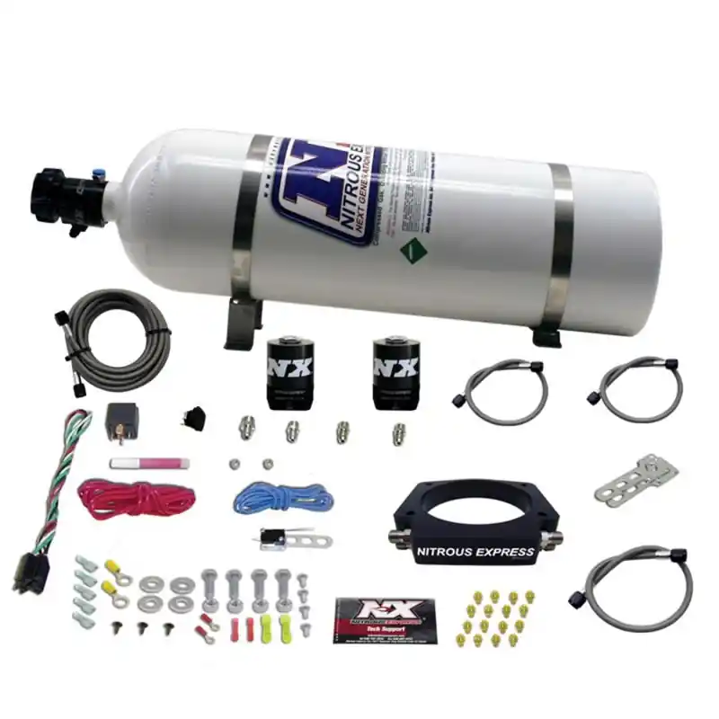 Nitrous Express GM LS 90mm Nitrous Plate Kit (50-400HP) w/15lb Bottle (NEX20934-15)