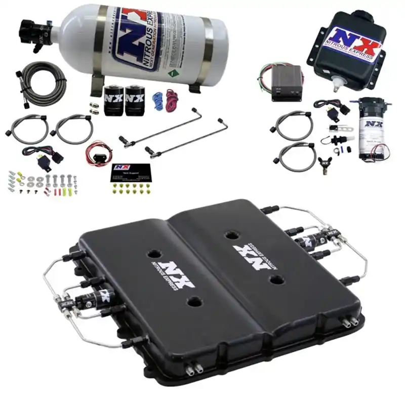 Nitrous Express Nitrous & Water Injection Nitrous Kit w/Billet LT4 Supercharger Lid w/o Bottle (NEX20939BMF-00)