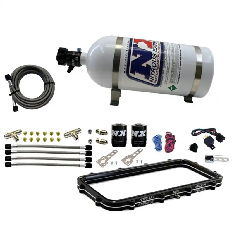 Nitrous Express Holley High Ram Plenum Nitrous Plate Kit w/10lb Bottle (NEX20940-10)