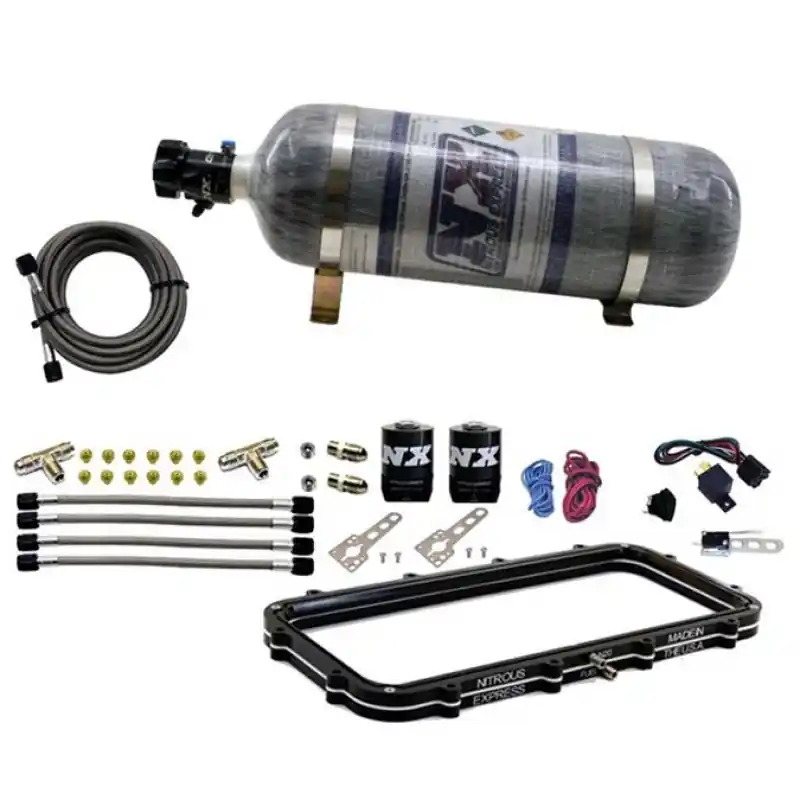 Nitrous Express Holley High Ram Plenum Nitrous Plate Kit w/12lb Bottle (NEX20940-12)