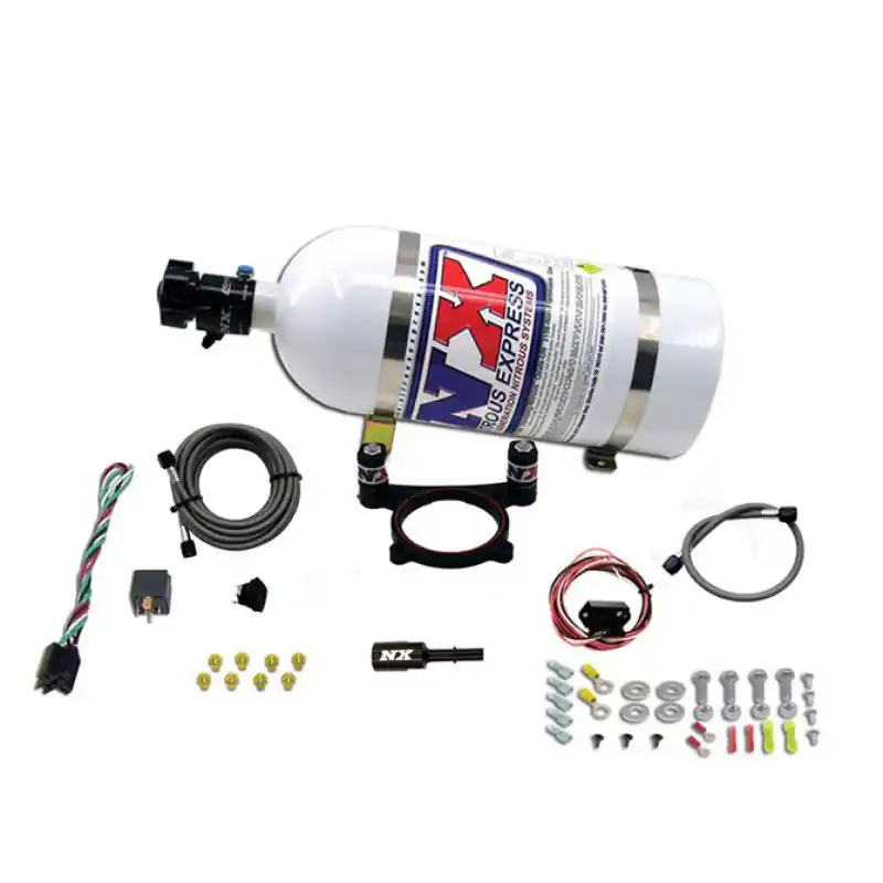 Nitrous Express 11-15 Ford Mustang GT 5.0L Coyote 4 Valve Nitrous Plate Kit (50-200HP) w/10lb Bottle (NEX20948-10)