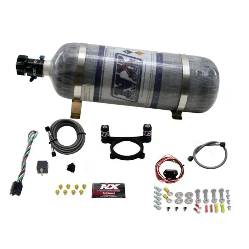 Nitrous Express 11-15 Ford Mustang GT 5.0L Coyote 4 Valve Nitrous Plate Kit (50-200HP) w/Comp Bottle (NEX20948-12)