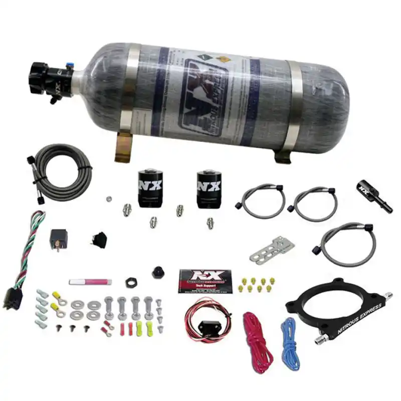 Nitrous Express 11-15 Ford Mustang GT 5.0L High Output Nitrous Plate Kit (50-250HP) w/12lb Bottle (NEX20951-12)