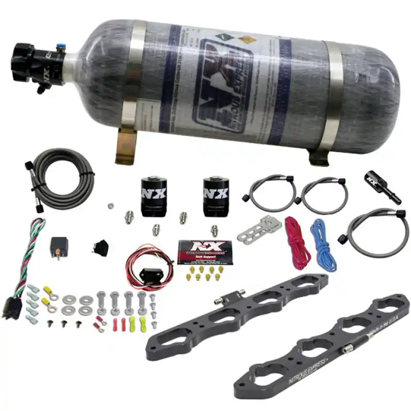 Nitrous Express 2018+ Ford 5.0L Coyote Wet Direct Port Plate System (w/12lb Bottle) (NEX20956-12)