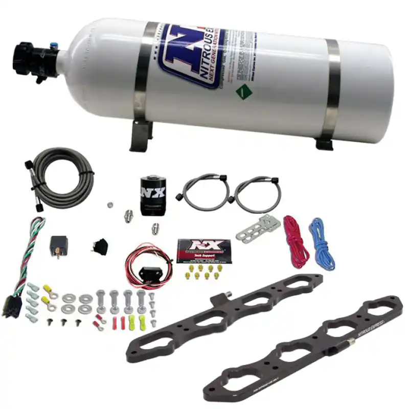 Nitrous Express 2018+ Ford 5.0L Coyote Dry Direct Port Plate System w/15lb Bottle (NEX20957-15)