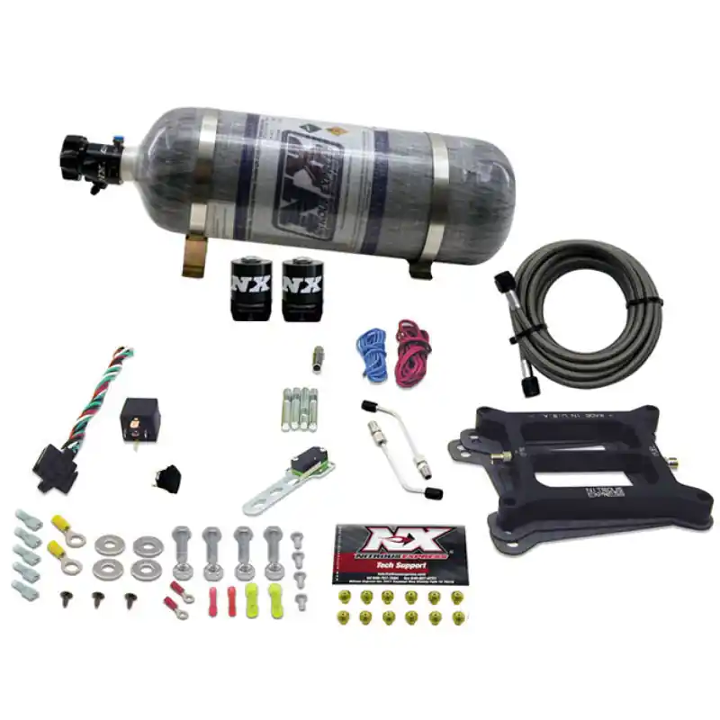 Nitrous Express 4150 4-BBL/Gasoline Nitrous Kit (50-300HP) w/Composite Bottle (NEX30040-12)