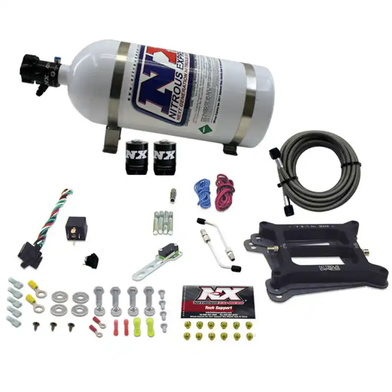 Nitrous Express 4150 4-BBL/Alcohol Nitrous Kit (50-300HP) w/10lb Bottle (NEX30045-10)
