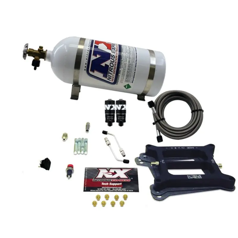 Nitrous Express 4150 Hitman 4-BBL Nitrous Kit (100-200HP) w/10lb Bottle (NEX40040-10)