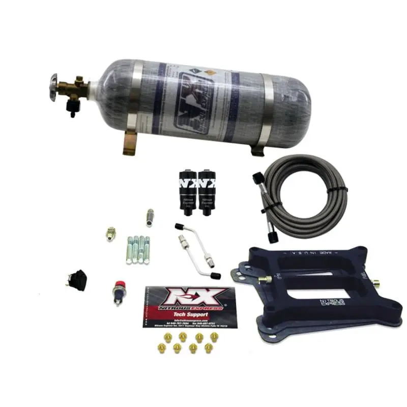 Nitrous Express 4150 Hitman 4-BBL Nitrous Kit (100-200HP) w/Composite Bottle (NEX40040-12)