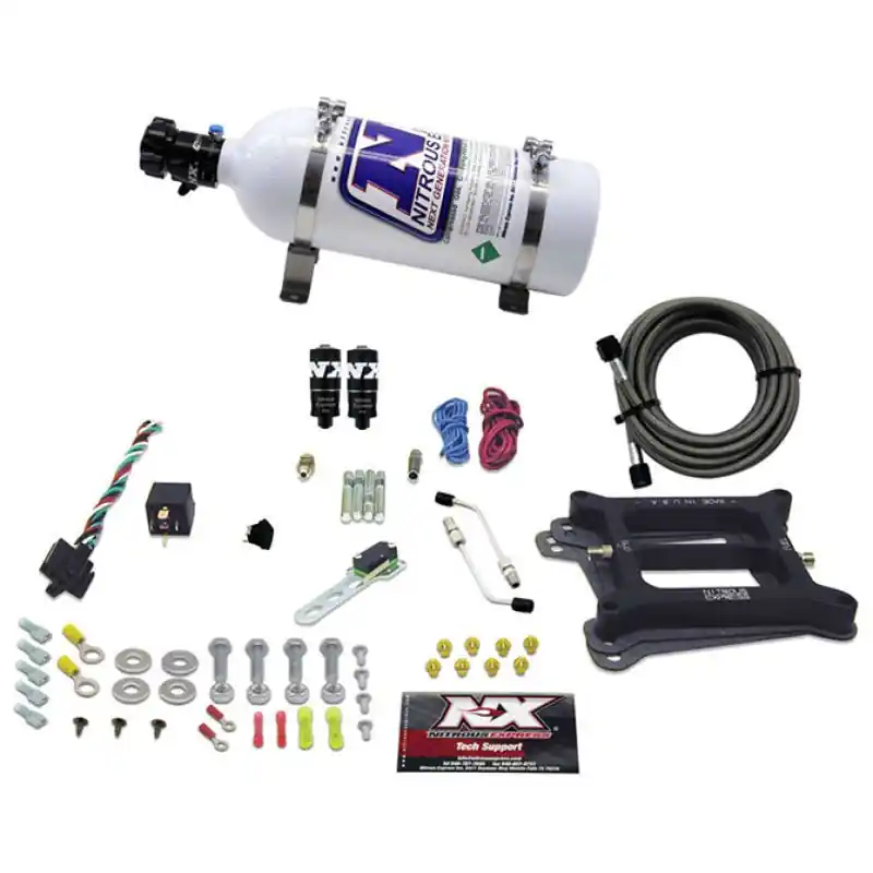 Nitrous Express 4150 Hitman Plus 4-BBL Nitrous Kit (50-200HP) w/5lb Bottle (NEX40041-05)