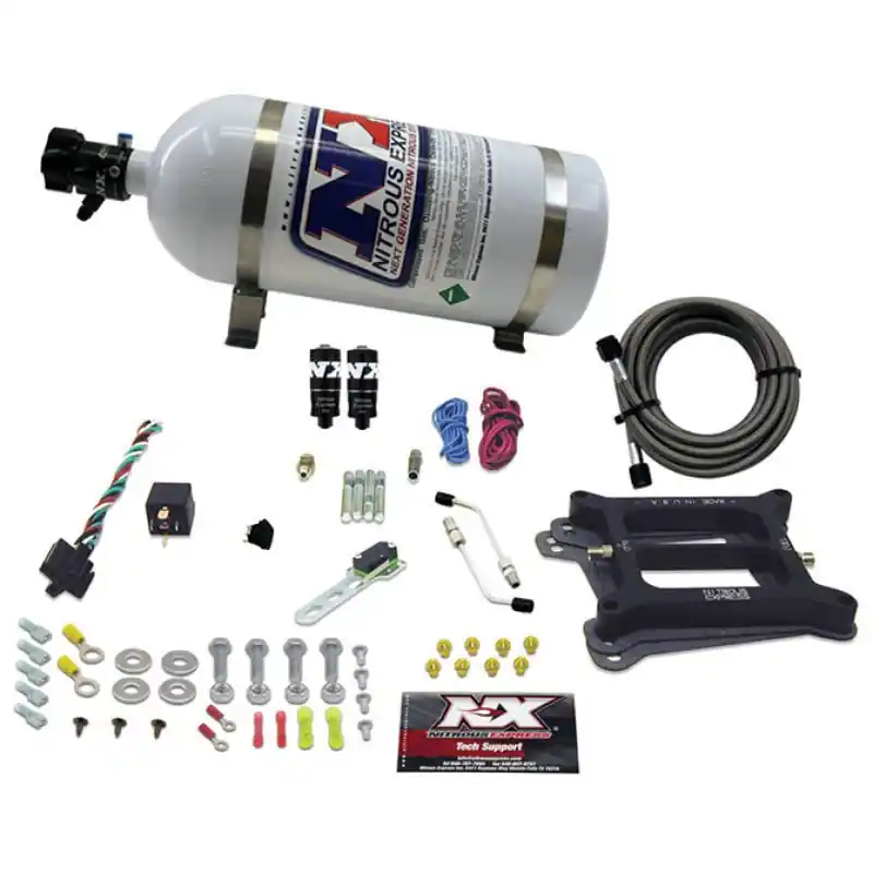Nitrous Express 4150 Hitman Plus 4-BBL Nitrous Kit (50-200HP) w/10lb Bottle (NEX40041-10)