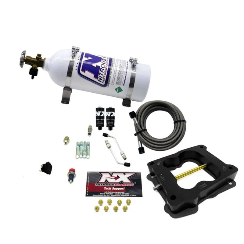 Nitrous Express Q-Jet/Holley Spread Bore Hitman Nitrous Kit (100-150-200HP) w/5lb Bottle (NEX40080-05)