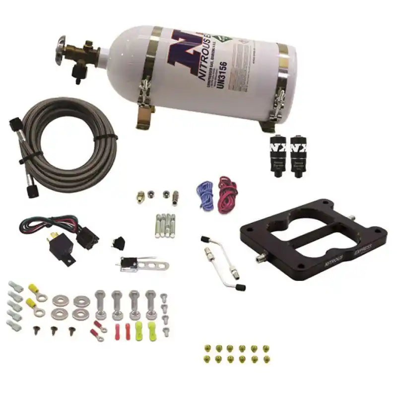 Nitrous Express Q-Jet/Holley Spread Bore Hitman Nitrous Kit (100-150-200HP) w/10lb Bottle (NEX40080-10)